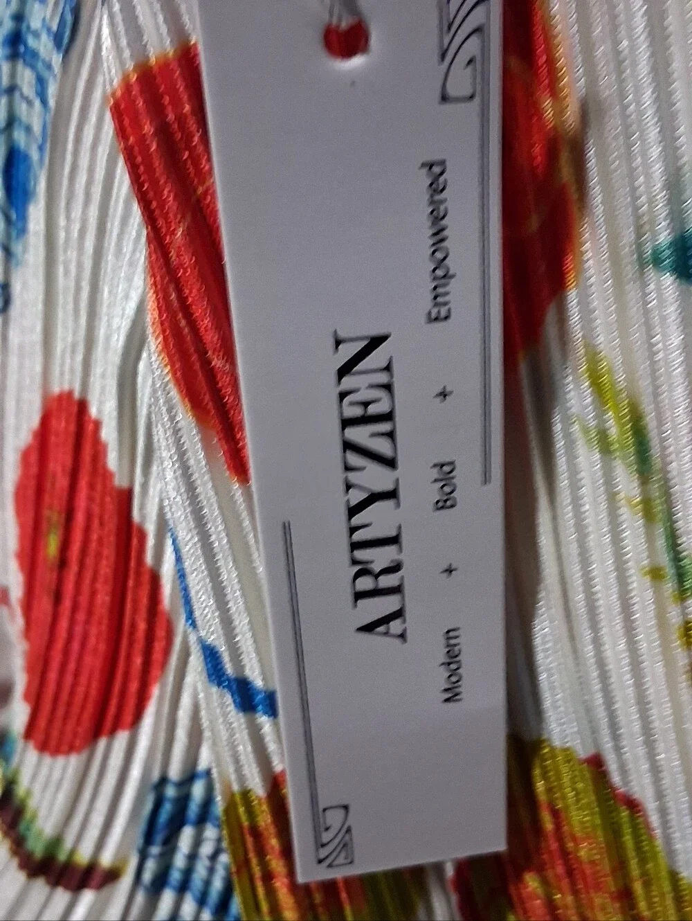 NWT Artyzen Pleated 2 Piece Pajama Short Set - Multicolor Size Large